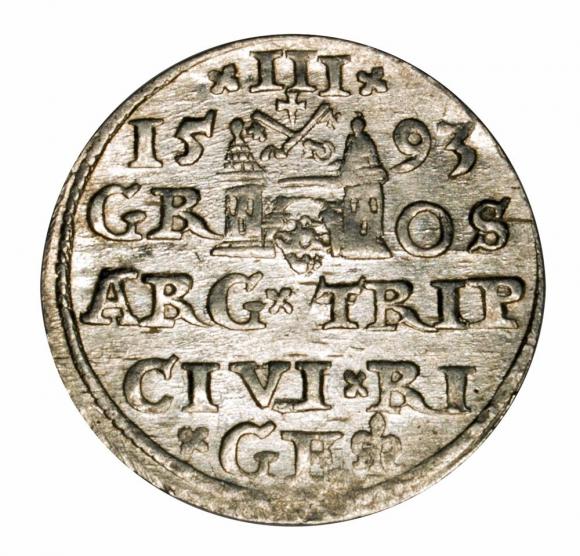 Trojak 1593 Zygmunt III Waza Ryga (2)