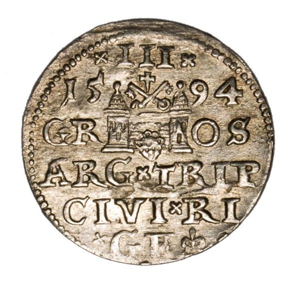 Trojak 1594 Zygmunt III Waza Ryga (2)
