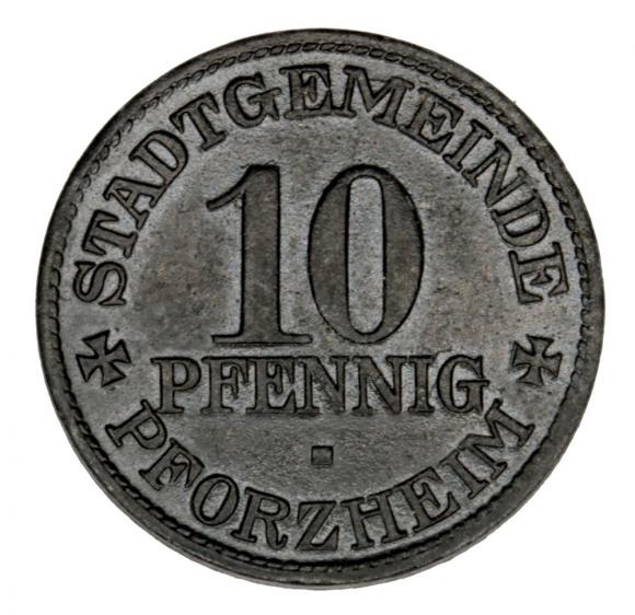 10 fenigów 1917 Pforzheim Badenia (1)