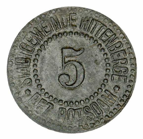 5 fenigów 1917 Wittenberge Brandenburgia (1)