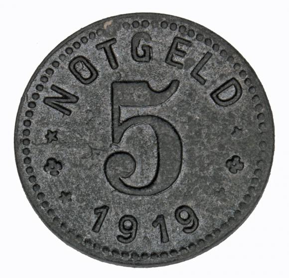 5 fenigów 1919 Unterweserstadte