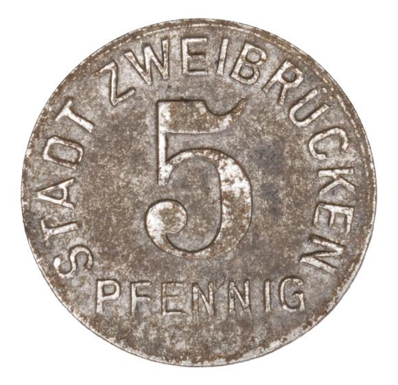 5 fenigów 1919 Zweibrucken Nadrenia Palatynat (1)