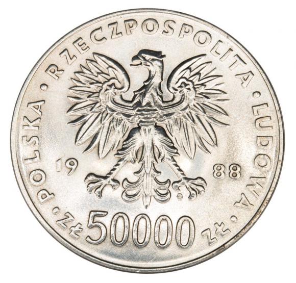50000 złotych 1988 70 rocznica odzyskania niepodległości Józef Piłsudski PRL (2)