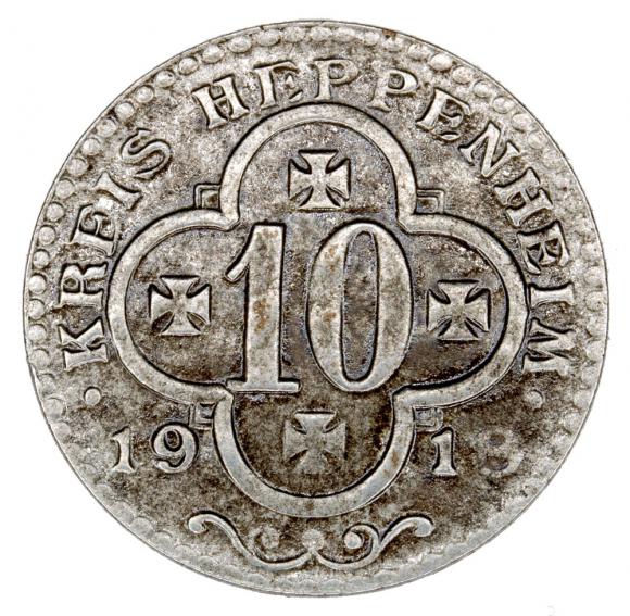 10 fenigów 1918 Heppenheim Hesja (1)