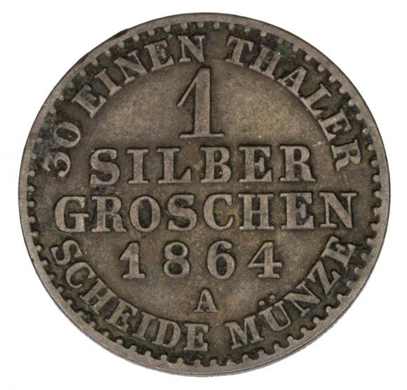 1 grosz srebrny 1864 Wilhelm I Hohenzollern Niemcy Prusy Berlin A (2)