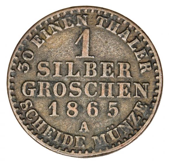 1 grosz srebrny 1865 Wilhelm I Hohenzollern Niemcy Prusy Berlin A
