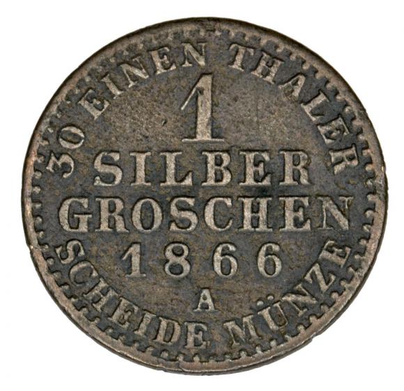 1 grosz srebrny 1866 Wilhelm I Hohenzollern Niemcy Prusy Berlin A