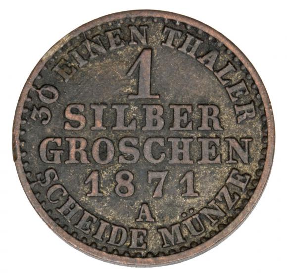 1 grosz srebrny 1871 Wilhelm I Hohenzollern Niemcy Prusy Berlin A