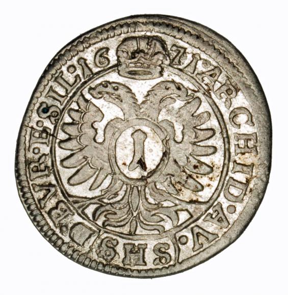1 krajcar 1671 Leopold I Habsburg Wrocław