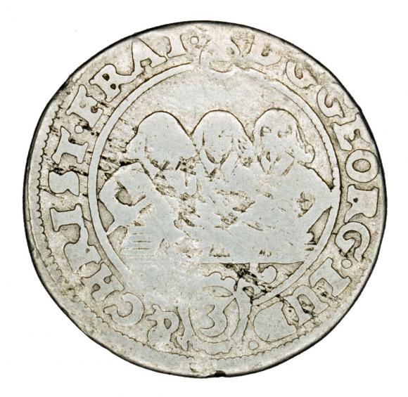 3 krajcary 1668 Jerzy III Ludwik IV Chrystian Księstwo Brzesko Legnicko Wołowskie Brzeg  (1)