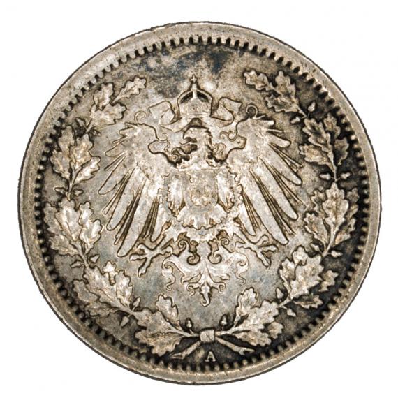 1/2 marki 1918 Wilhelm II Hohenzollern Prusy Berlin A