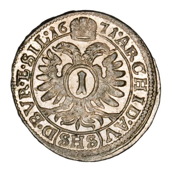 1 krajcary 1671 Leopold I Habsburg Wrocław