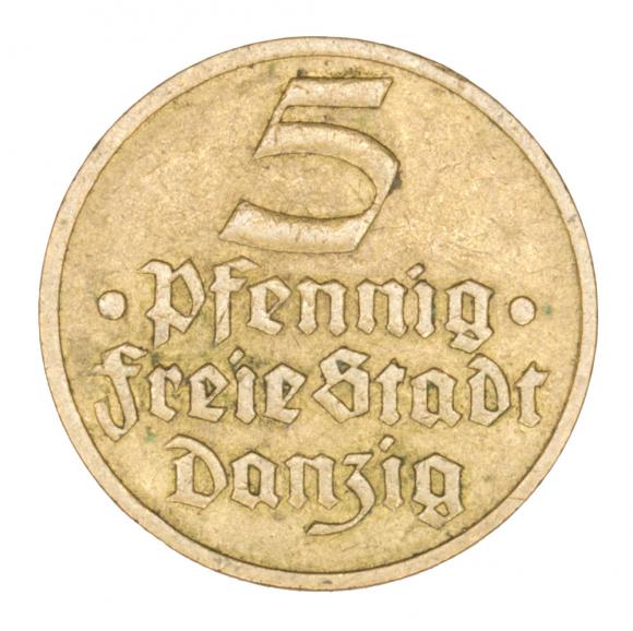 5 fenigów 1932 Wolne Miasto Gdańsk Flądra