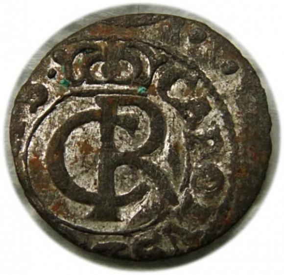 Szeląg 1662 Karol XI Liwonia (1)