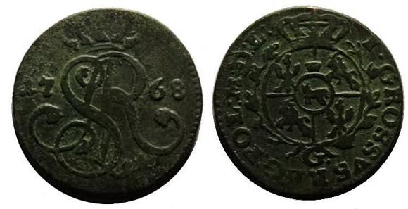 Grosz 1768 Stanisław August Poniatowski Kraków (1)