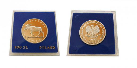 100 złotych 1978 Łoś Ochrona Środowiska srebro (1)