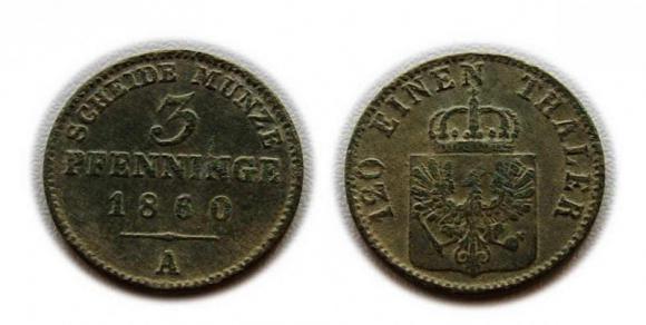 3 fenigi 1860 Prusy Berlin (1)