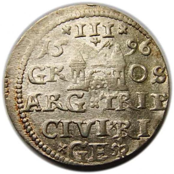 Trojak 1596 Zygmunt III Waza Ryga (2)