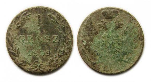 Grosz 1839 byłe Królestwo Polskie Warszawa (1)