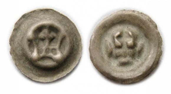 Brakteat korona otwarta Zakon Krzyżacki (1)