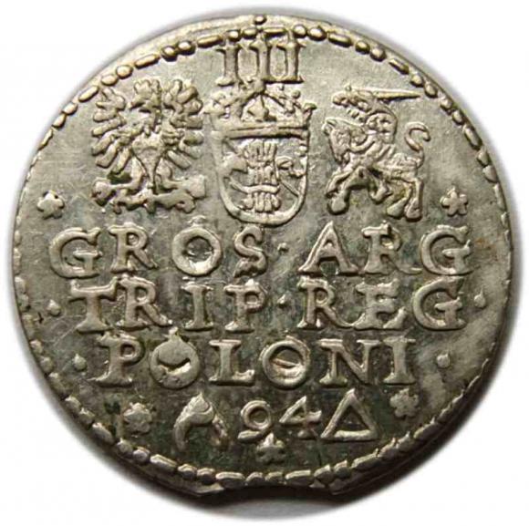 Trojak 1594 Zygmunt III Waza Malbork (2)