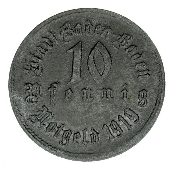 10 fenigów 1919 Baden - Baden Badenia