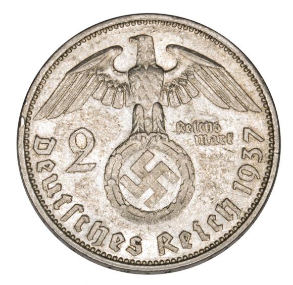 2 marki 1937 Paul von Hindenburg / swastyka Niemcy Berlin A