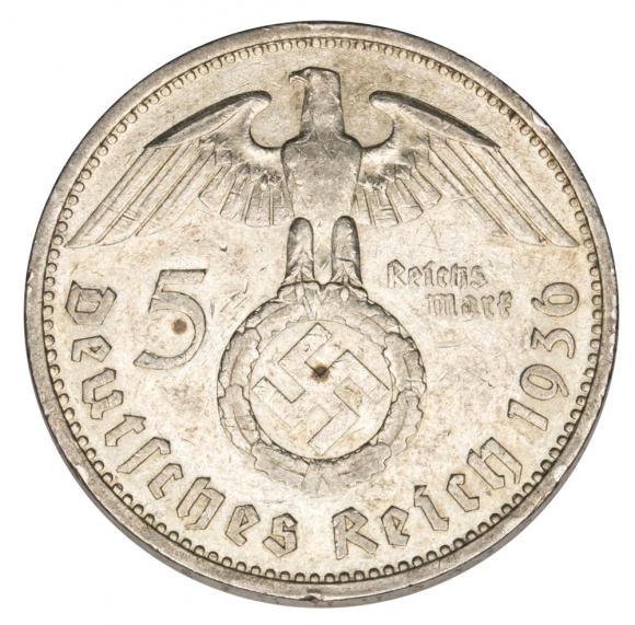 5 marek 1936 Paul von Hindenburg orzeł ze swastyką Niemcy Berlin A