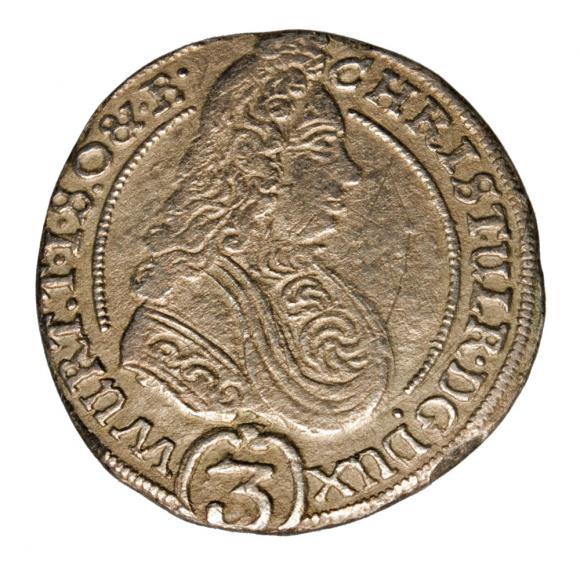 3 krajcary 1702 Chrystian Ulryk Księstwo Oleśnicko - Bierutowsko - Radziejowskie Oleśnica (1)