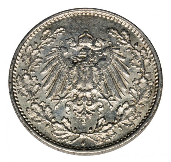 1/2 marki 1915 J Wilhelm II Hohenzollern Niemcy Hamburg
