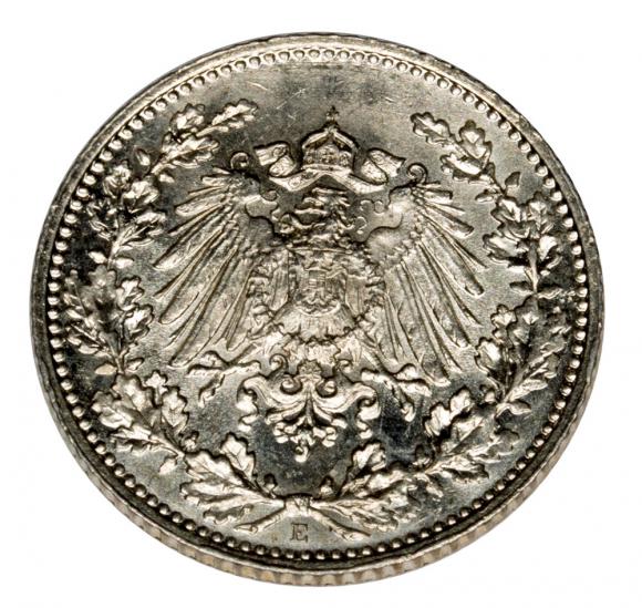 1/2 marki 1916 E Wilhelm II Hohenzollern Niemcy Muldenhutten (2)