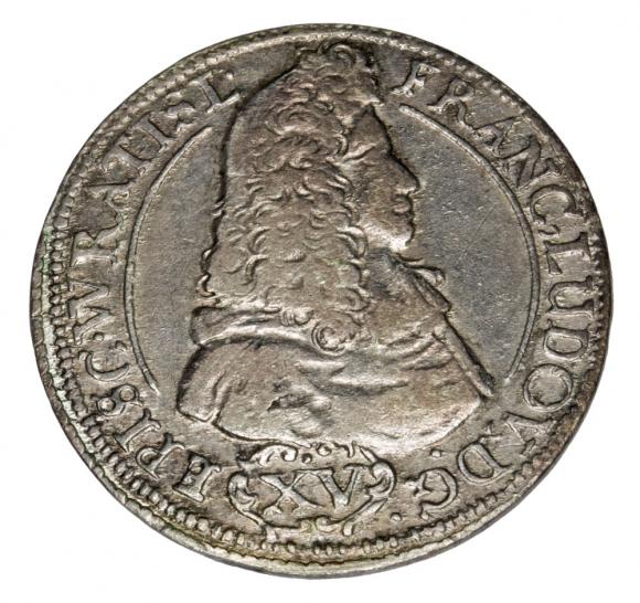 15 krajcarów 1694 Franciszek Ludwik von Pfalz Księstwo Nyskie Biskupów Wrocławskich Nysa (1)