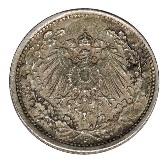 1/2 marki 1918 Wilhelm II Hohenzollern Prusy Stuttgart