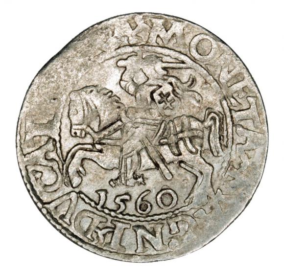 Półgrosz 1560 Zygmunt II August Litwa Wilno (1)