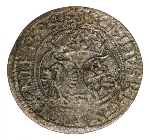 Szeląg 1594 Zygmunt III Waza Polska Olkusz