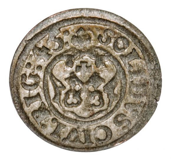 Szeląg 1645 Krystyna Waza Ryga (2)