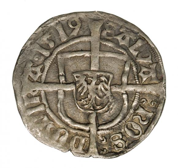 Grosz 1519 Albrecht Hohenzollern Zakon Krzyżacki Królewiec