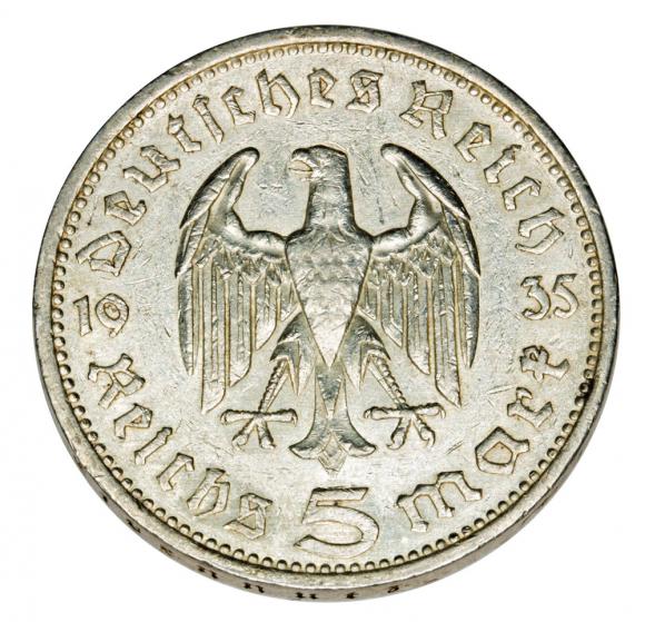 5 marek 1935 E Paul von Hindenburg orzeł pruski Niemcy Muldenhutten