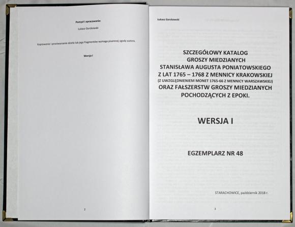 Szczegółowy katalog groszy Stanisława Augusta Poniatowskiego Łukasz Gorzkowski