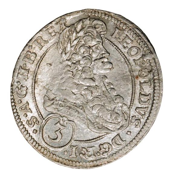 3 krajcary 1695 Leopold I Habsburg Wrocław (1)