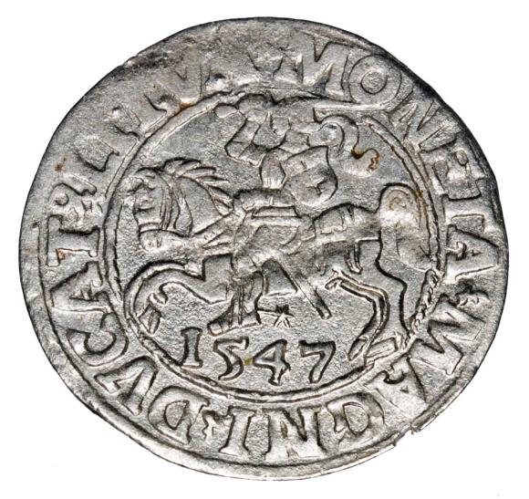 Półgrosz 1547 Zygmunt II August Litwa Wilno (1)