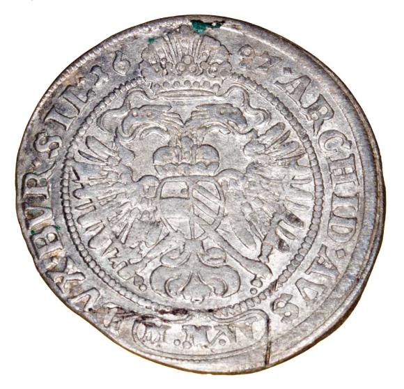 3 krajcary 1697 Leopold I Habsburg Wrocław (2)