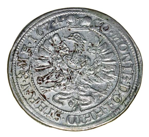 6 krajcarów 1674 Sylwiusz Fryderyk Witemberski Księstwo Oleśnickie Oleśnica (2)