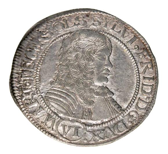 6 krajcarów 1674 Sylwiusz Fryderyk Witemberski Księstwo Oleśnickie Oleśnica (1)