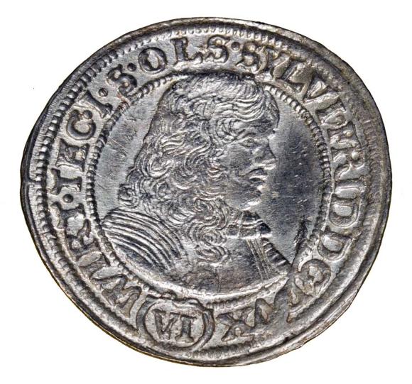 6 krajcarów 1674 Sylwiusz Fryderyk Witemberski Księstwo Oleśnickie Oleśnica (1)