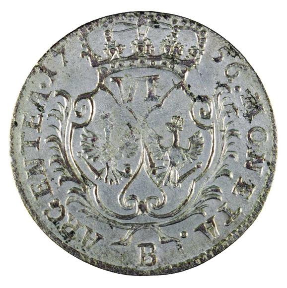 Szóstak 1756 Fryderyk II Wielki Prusy Wrocław B (2)