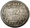 mini: Trojak 1544 Albrecht Hohenzollern Księstwo Pruskie Królewiec (2)