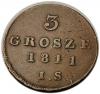 mini: 3 grosze 1811 Księstwo Warszawskie Fryderyk August Warszawa  (1)