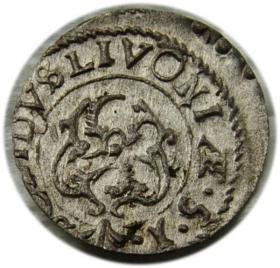 Obrazek 2 dla: Szeląg 1651 Krystyna Waza Liwonia