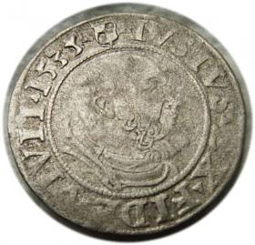 Obrazek dla: Grosz pruski 1535 Albrecht Hohenzollern Prusy Książęce Królewiec